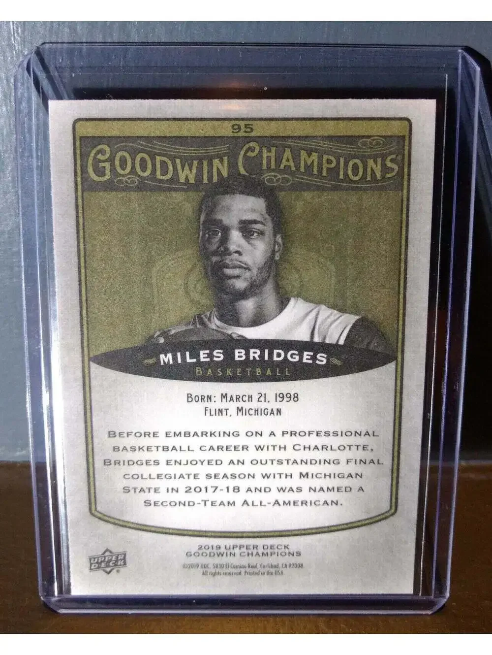 2019 Upper Deck Goodwin Champions Miles Bridges #95 Basketball Card